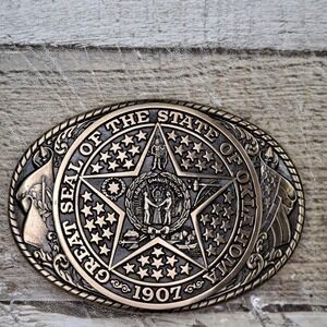 TONY LAMA State Series Collection OKLAHOMA Seal Belt Buckle 1ST Edition